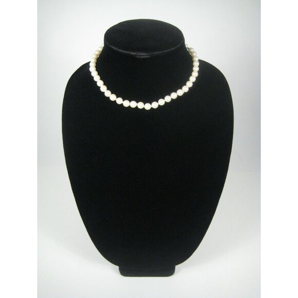 Necklace 13 In Collar Choker Imitation Pearl Beaded Jewelry Vintage 60s 50s - Picture 2 of 9